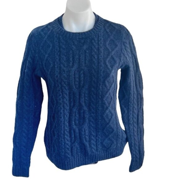 Lacoste Womens Long Sleeve Cableknit Crewneck Wool Blend Sweater Sz 32 - Picture 2 of 13